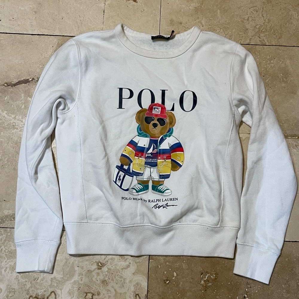 Ralph Lauren White Polo Sweatshirt